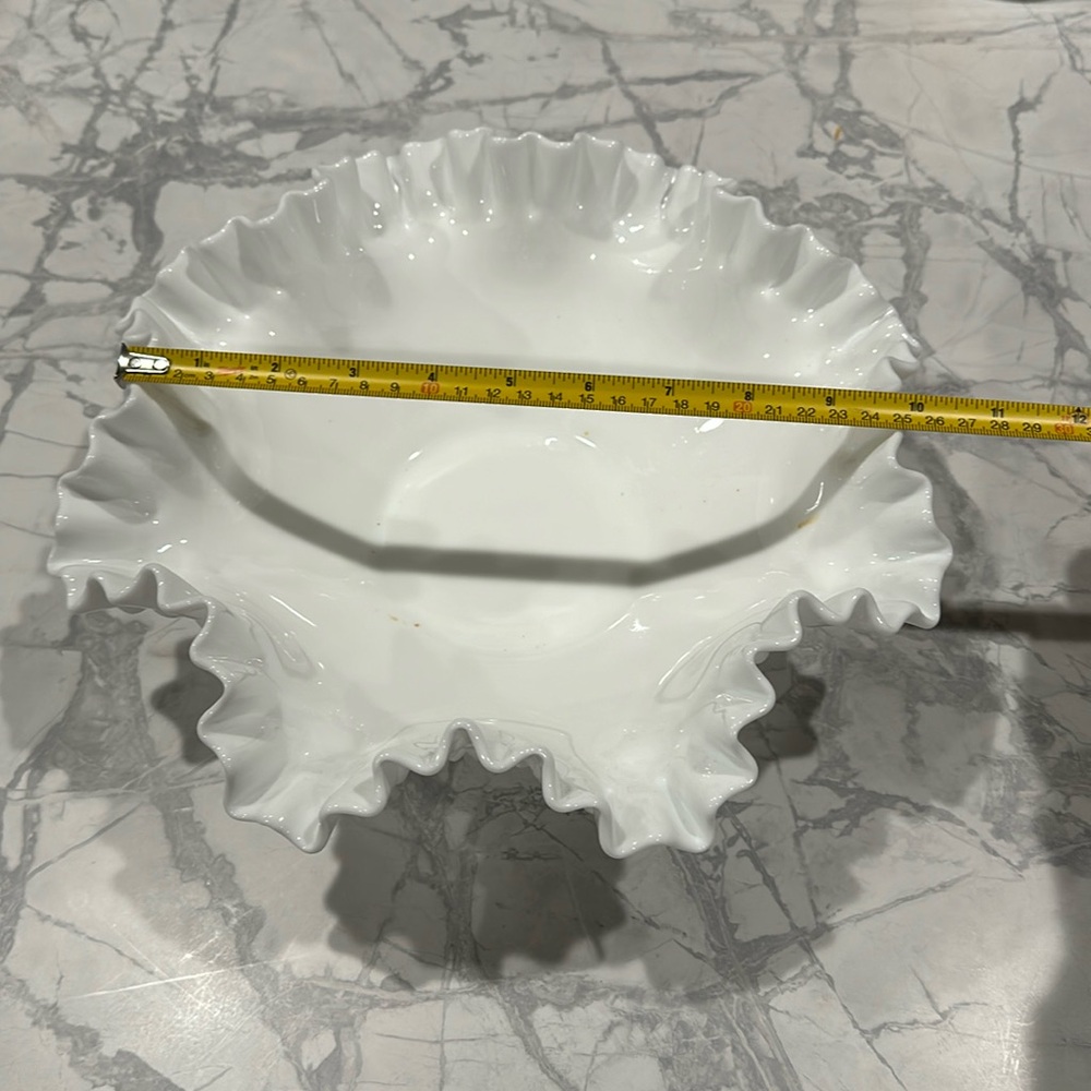 Vintage milk glass fruit bowl.
